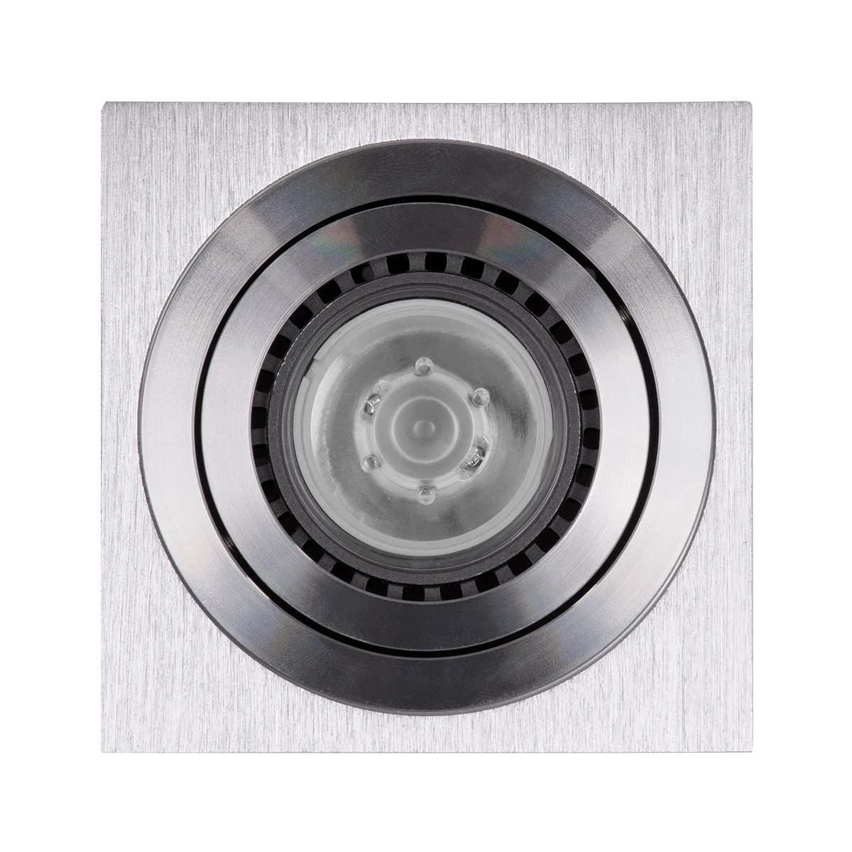 kelvo AKIRA KLV-101-0030 Κινούμενο Φωτιστικό Downlight Σποτ για Λάμπα MR16 με Ντουί GU10 AC 220-240V IP20 - Νίκελ Βούρτσας - Μ8 x Π8 x Υ10cm