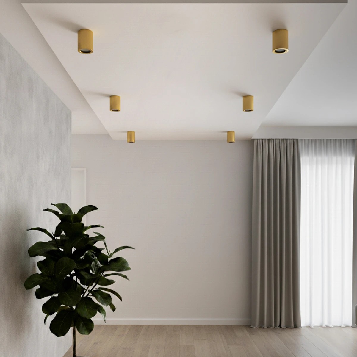 kelvo AKIRA KLV-101-0027 Κινούμενο Φωτιστικό Downlight Σποτ για Λάμπα MR16 με Ντουί GU10 AC 220-240V IP20 - Χρυσό Βούρτσας - Μ8 x Π8 x Υ10cm