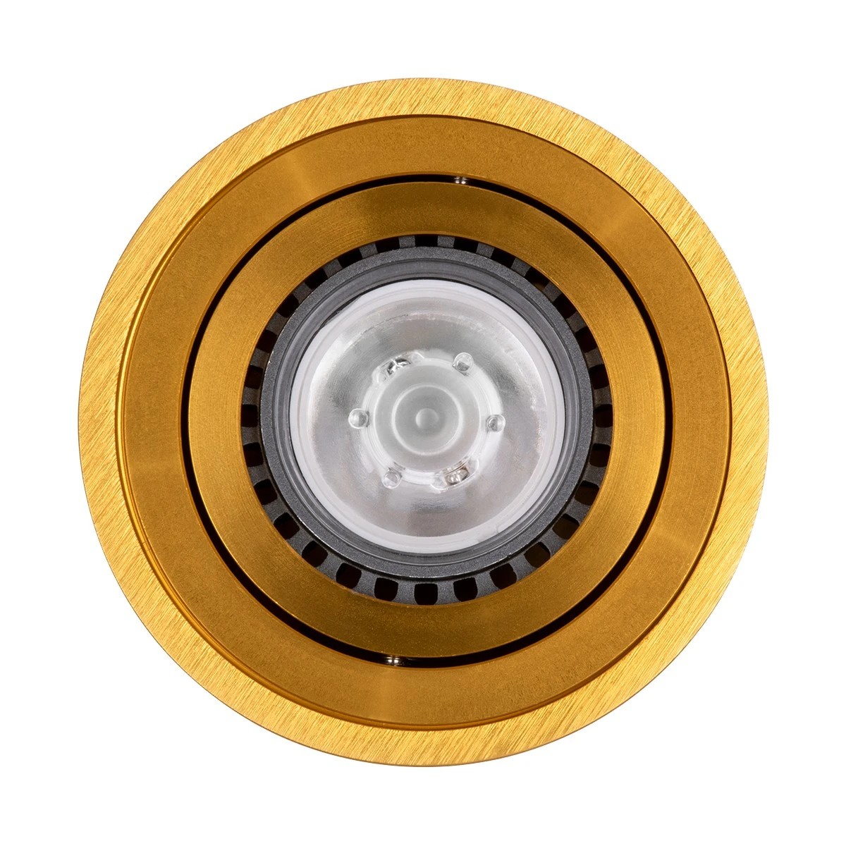 kelvo AKIRA KLV-101-0027 Κινούμενο Φωτιστικό Downlight Σποτ για Λάμπα MR16 με Ντουί GU10 AC 220-240V IP20 - Χρυσό Βούρτσας - Μ8 x Π8 x Υ10cm