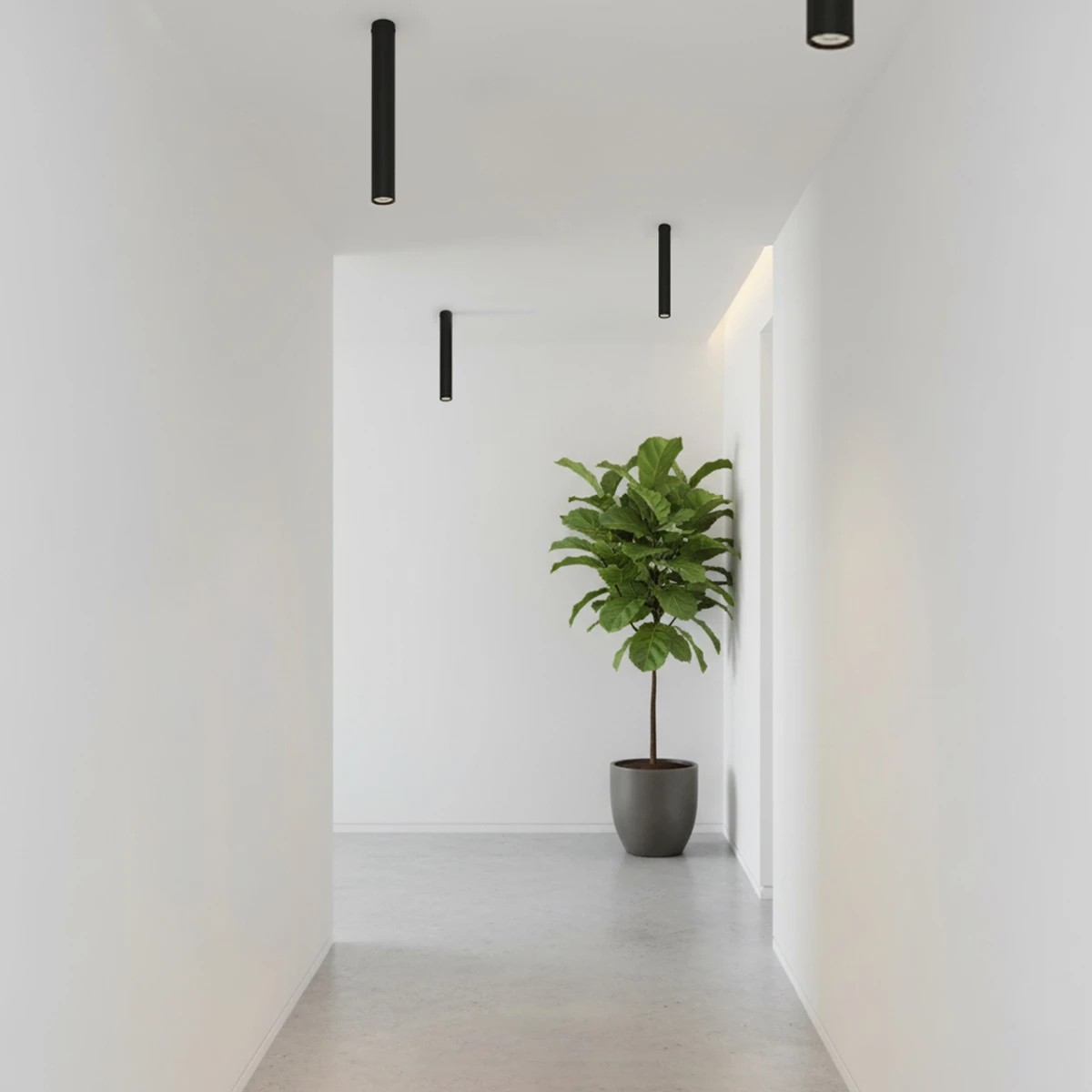 kelvo DUCT KLV-101-0052 Φωτιστικό Downlight Σποτ για Λάμπα MR16 με Ντουί GU10 AC 220-240V IP20 - Μαύρο Ματ - Μ6 x Π6 x Υ45cm