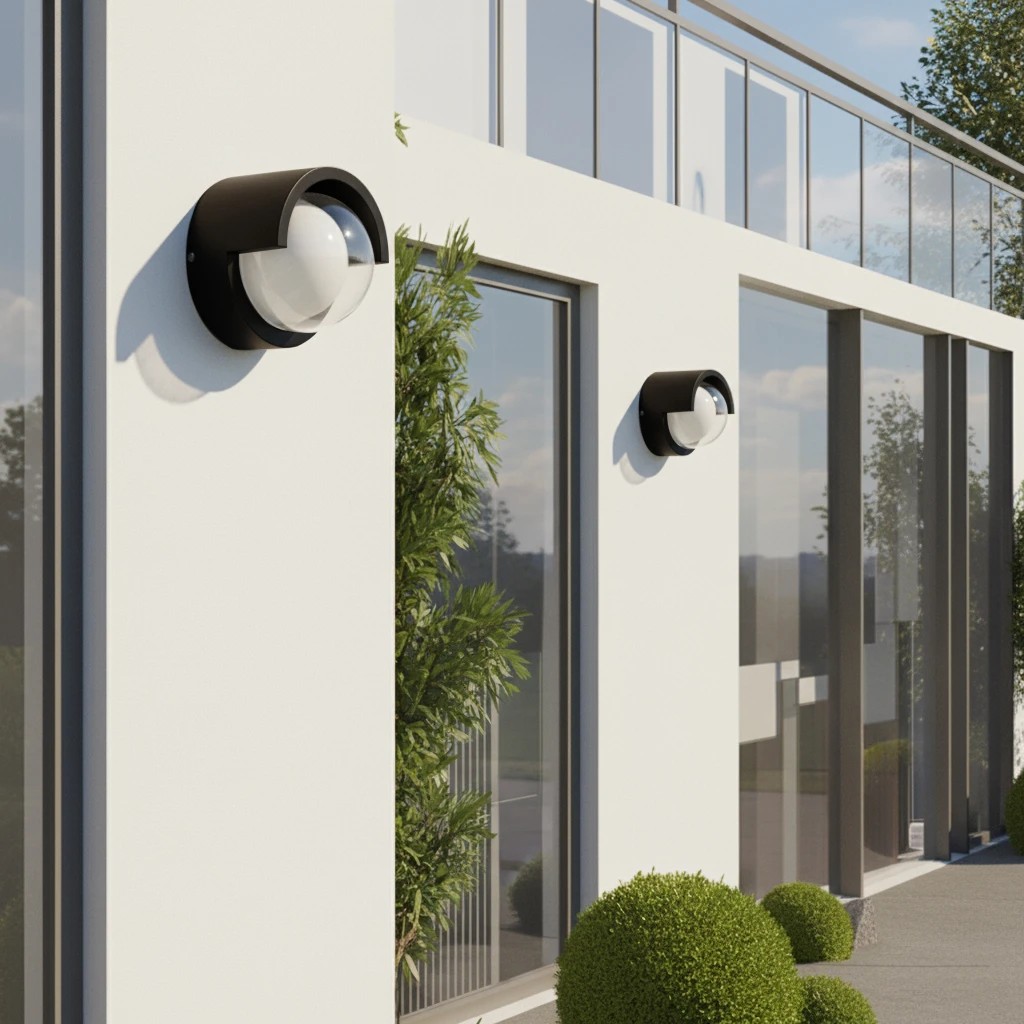 kelvo NEXA KLV-101-0253 Φωτιστικό Τοίχου / Απλίκα LED 6W 360lm 180° AC 220-240V Αδιάβροχο IP65 Μπλε - Sanan SMD Chip & TÜV SÜD Driver - Μαύρο Ματ - Μ11 x Π9 x Υ11cm - 5 Χρόνια Εγγύηση