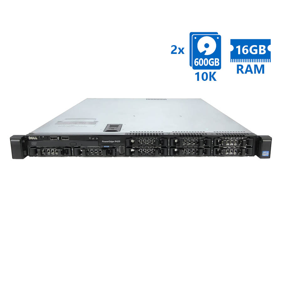 REFURBISHED Refurbished Server Dell Poweredge R420 R1U E5-2430(6-cores)/16GB DDR3/2x600GB 10K/8xSFF/1xPSU/DVD/Pe REFURBISHED Refurbished Server Dell Poweredge R420 R1U E5-2430(6-cores)/16GB DDR3/2x600GB 10K/8xSFF/1xPSU/DVD/Pe
