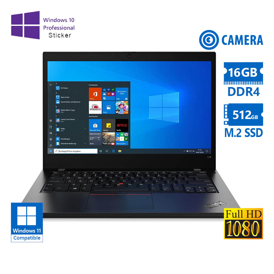 Lenovo (A-) ThinkPad L14 Gen 1 i5-10210U/14\\"FHD/16GB DDR4/512GB M.2 SSD/No ODD/Camera/10P Grade A- R Lenovo (A-) ThinkPad L14 Gen 1 i5-10210U/14\\"FHD/16GB DDR4/512GB M.2 SSD/No ODD/Camera/10P Grade A- R