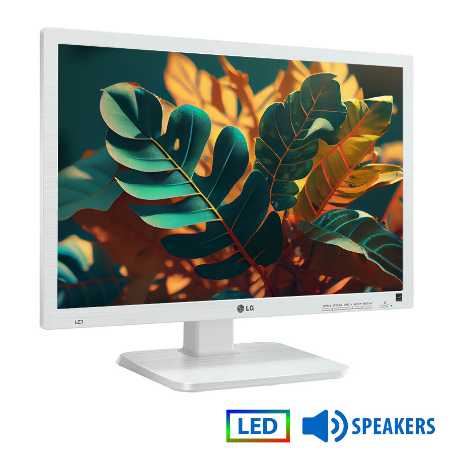 Used (A-) Monitor 22MB65PY LED/LG/22”/1680x1050/Wide/White/w/Speakers/Grade A-/D-SUB & DVI-D & DP & Used (A-) Monitor 22MB65PY LED/LG/22”/1680x1050/Wide/White/w/Speakers/Grade A-/D-SUB & DVI-D & DP &