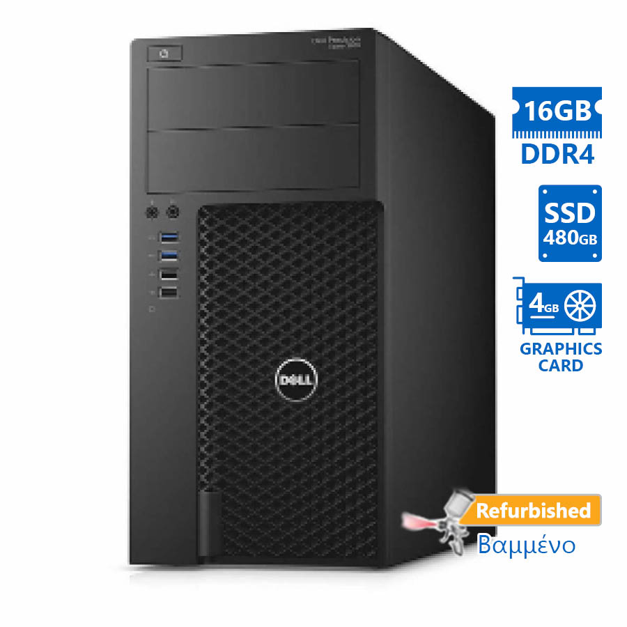 Dell Precision 3620 Tower Xeon-E3-1240v5(4-Cores)/16GB DDR4/480GB SSD/Nvidia 4GB/No ODD/7P Grade A+ Dell Precision 3620 Tower Xeon-E3-1240v5(4-Cores)/16GB DDR4/480GB SSD/Nvidia 4GB/No ODD/7P Grade A+