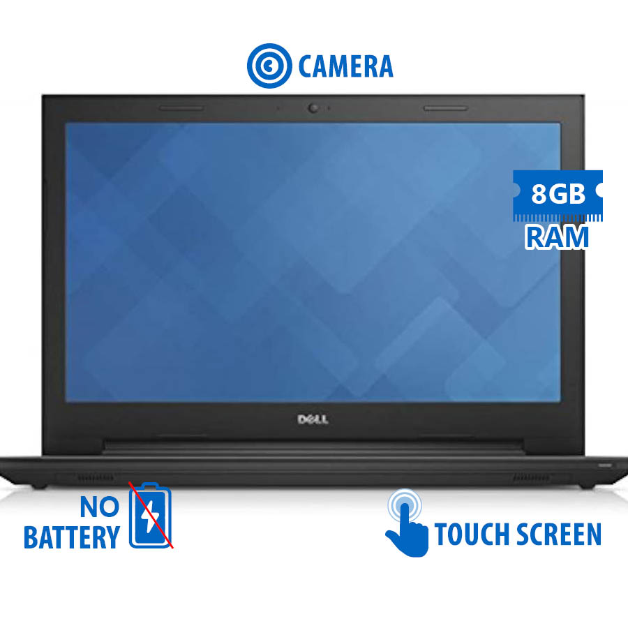 Dell (B) Inspiron 3543 i5-5200U/15.6\\"Touchscreen/8GB DDR3/1TB/DVD/Camera/No Battery/8H Grade B Refur
