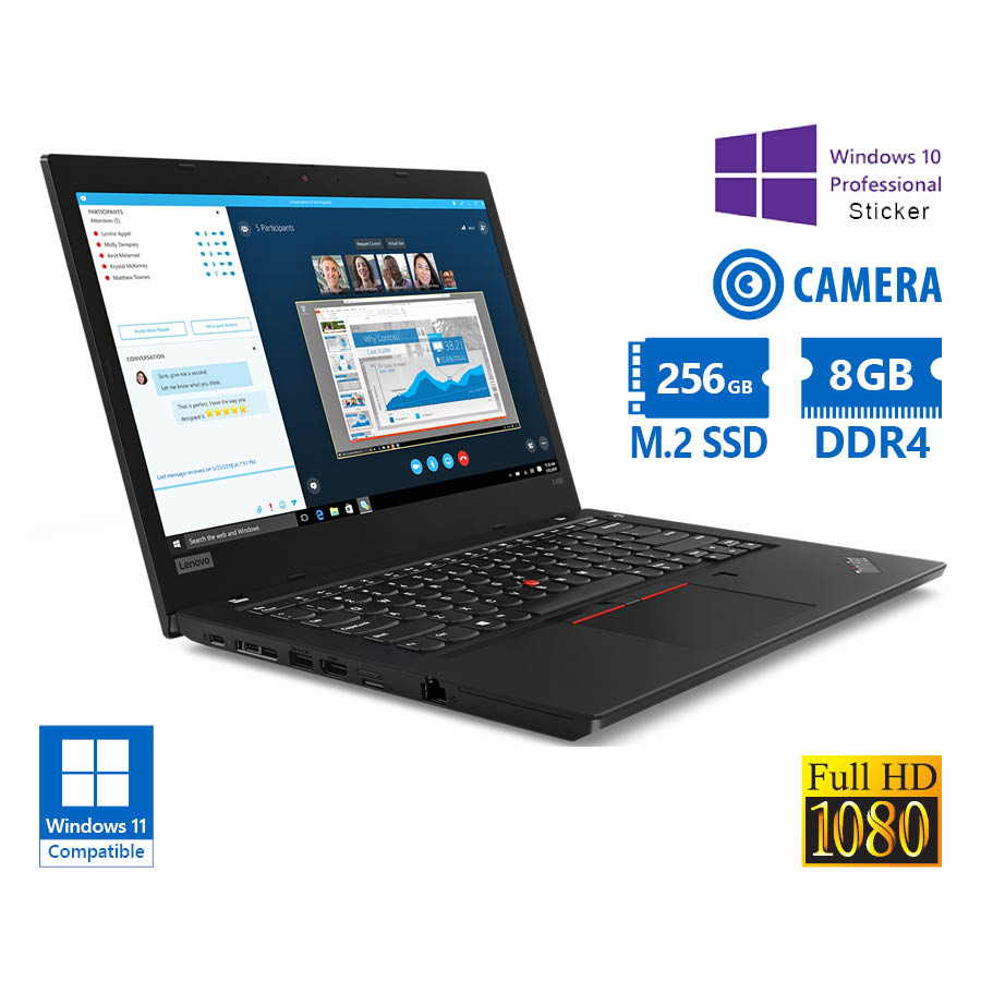 Lenovo ThinkPad L490 i5-8265U/14``FHD/8GB DDR4/256GB M.2 SSD/No ODD/Camera/10P Grade A Refurbished L